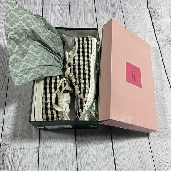 KATE SPADE Vale Sneakers - Gingham Black/Cream - Picture 3 of 9